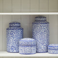 Orsina Calix Large Ceramic Jar – Blue and White Floral Decorative Jar