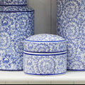 Orsina Calix Large Ceramic Trinket Box – Blue and White Floral Decor