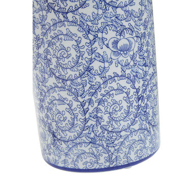 Orsina Calix Large Ceramic Jar – Blue and White Floral Decorative Jar