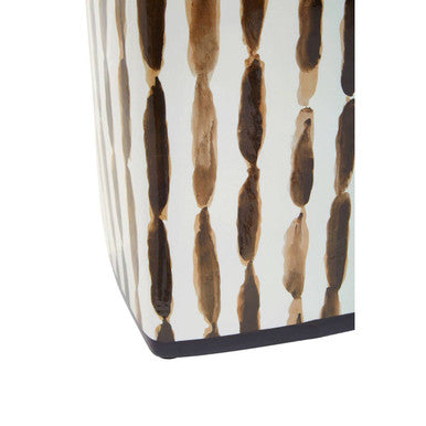 Orsina Mona Large Ceramic Jar – Modern Black and White Brushstroke Decor