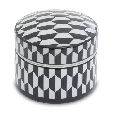 Orsina Marlo Large Geometric Ceramic Trinket Box – Black and White