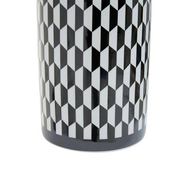Orsina Marlo Small Ceramic Jar – Black and White Geometric Porcelain