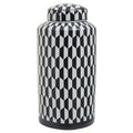 Orsina Marlo Large Black and White Geometric Ceramic Porcelain Jar