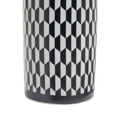Orsina Marlo Large Black and White Geometric Ceramic Porcelain Jar