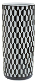 Orsina Marlo Geometric Ceramic Umbrella Stand – Black and White