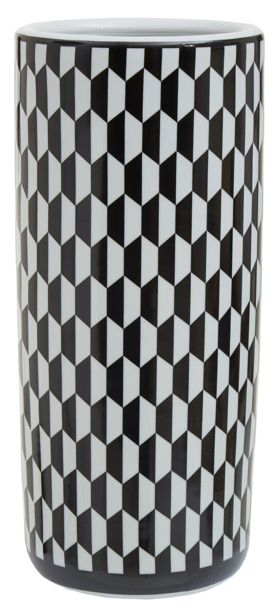Orsina Marlo Geometric Ceramic Umbrella Stand – Black and White