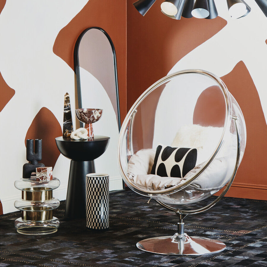 Orsina Marlo Geometric Ceramic Umbrella Stand – Black and White