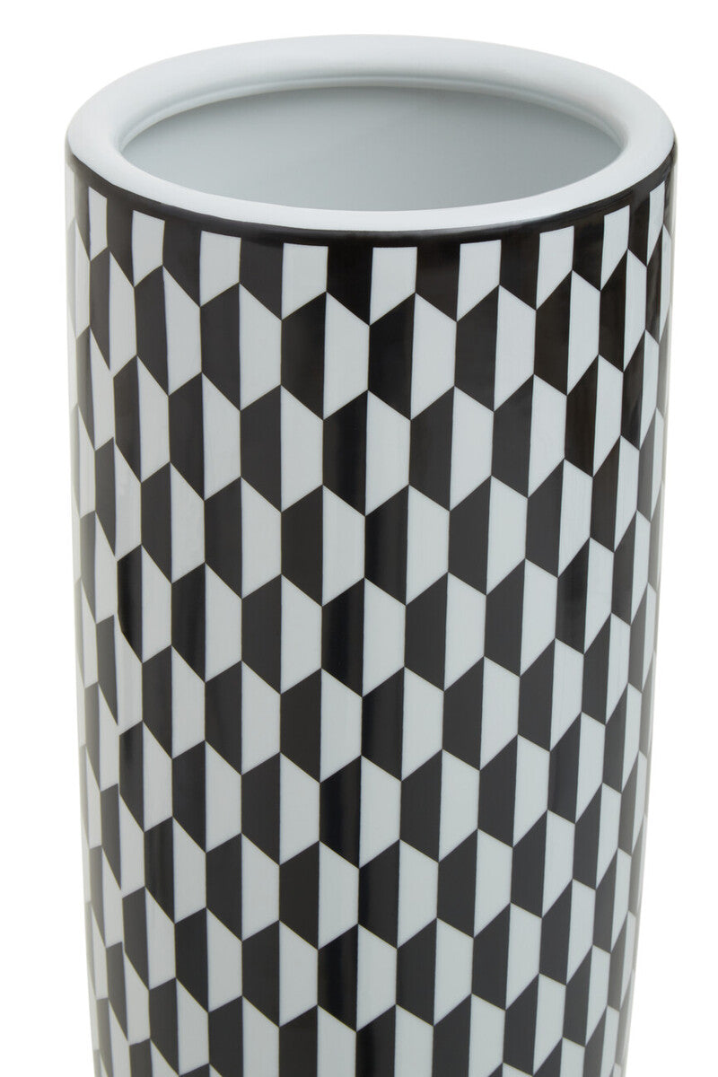 Orsina Marlo Geometric Ceramic Umbrella Stand – Black and White