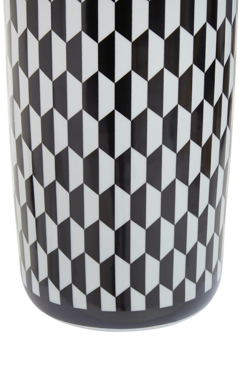 Orsina Marlo Geometric Ceramic Umbrella Stand – Black and White