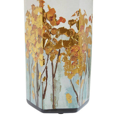 Orsina Mera Large Hexagonal Ceramic Jar | Black and Gold Oriental Decor