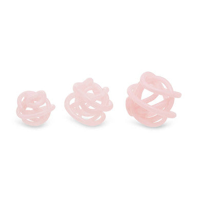 Orsina Pink Glass Knot Decor - Set of 3 Sculptural Table Ornaments