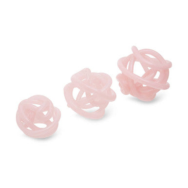 Orsina Pink Glass Knot Decor - Set of 3 Sculptural Table Ornaments