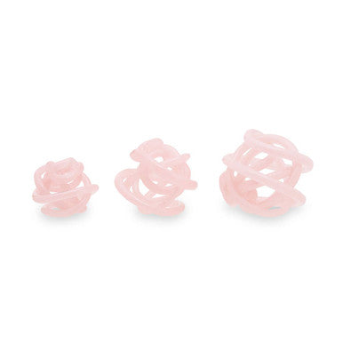 Orsina Pink Glass Knot Decor - Set of 3 Sculptural Table Ornaments