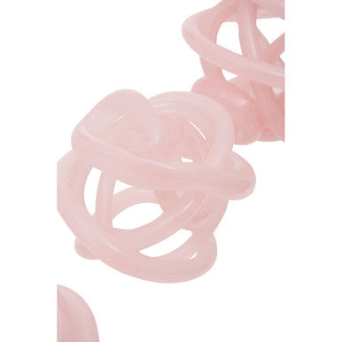 Orsina Pink Glass Knot Decor - Set of 3 Sculptural Table Ornaments