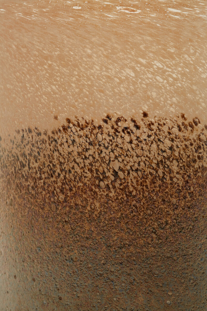 Orsina Chiara Small Glass Vase – Natural Sand Effect Textured Decor