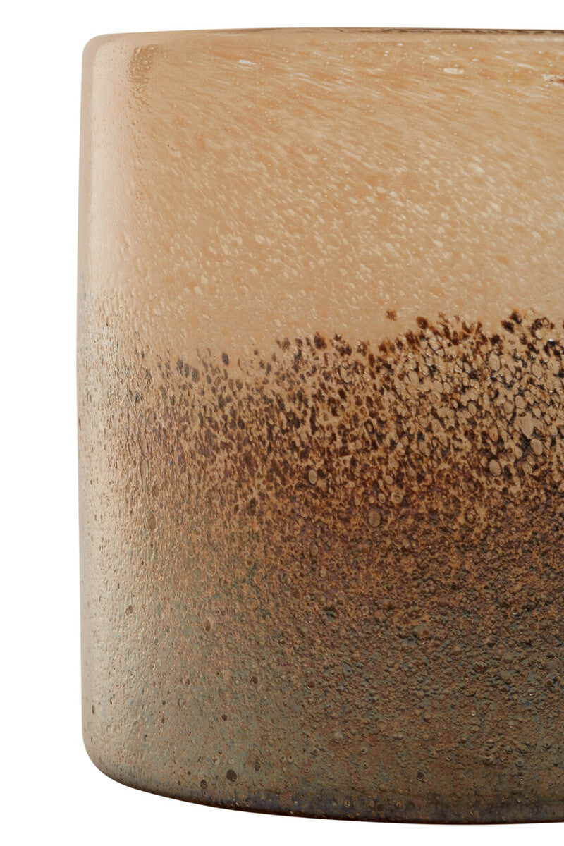 Orsina Chiara Small Glass Vase – Natural Sand Effect Textured Decor