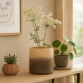 Orsina Chiara Small Glass Vase – Natural Sand Effect Textured Decor