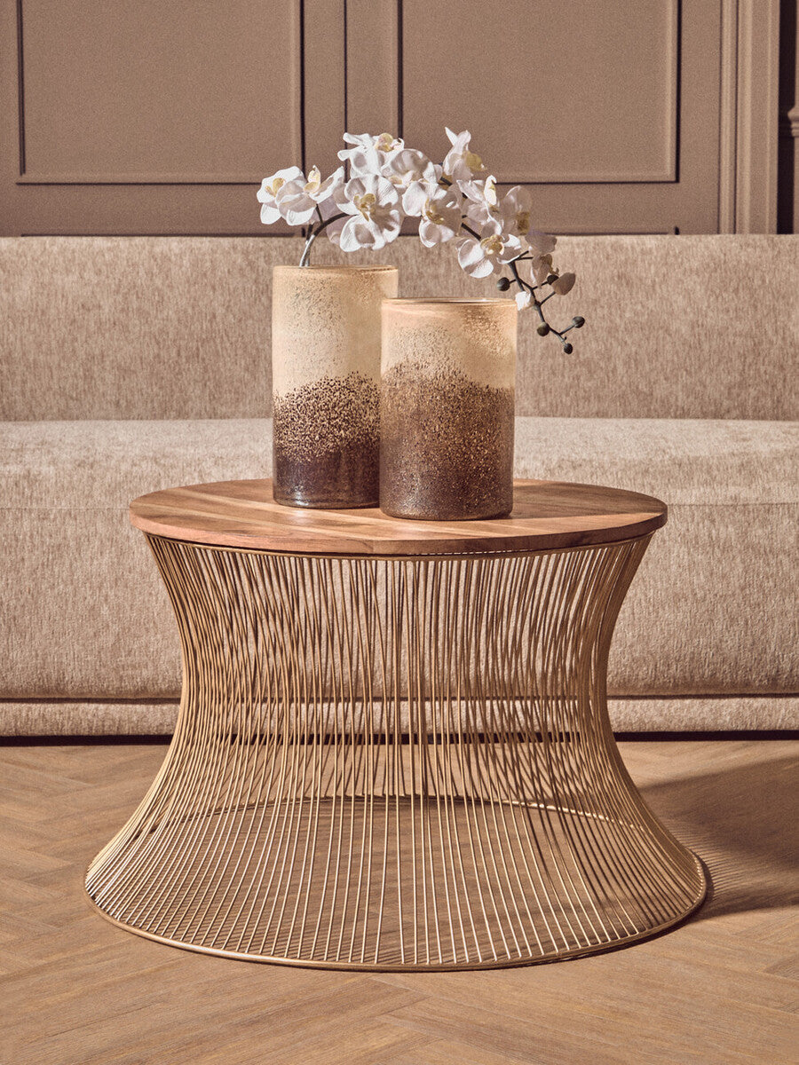 Orsina Chiara Medium Glass Vase – Natural Sand Effect Textured Decor