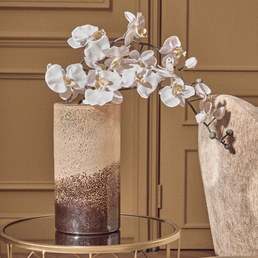 Orsina Chiara Medium Glass Vase – Natural Sand Effect Textured Decor