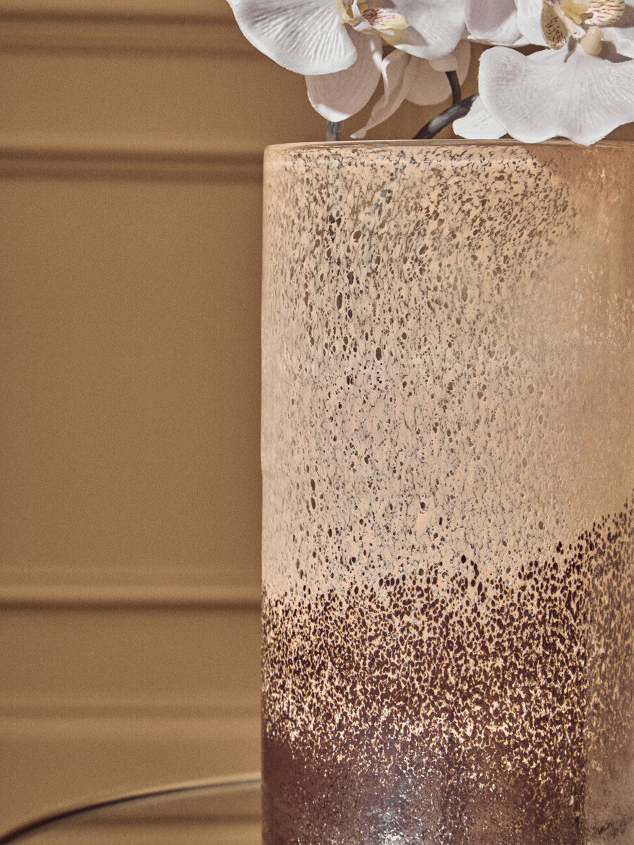 Orsina Chiara Medium Glass Vase – Natural Sand Effect Textured Decor
