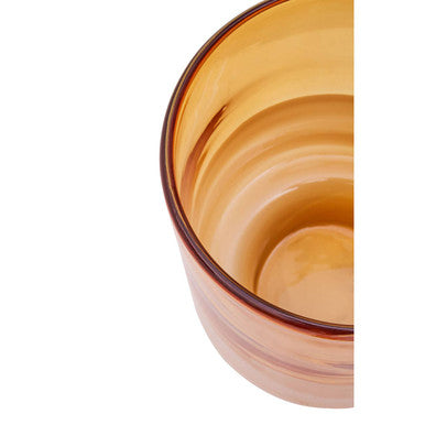 Orsina Cleo Small Amber Glass Bud Vase with Polished Brass Base