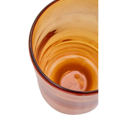 Orsina Cleo Large Amber Glass Vase with Brass Base – Modern Centerpiece