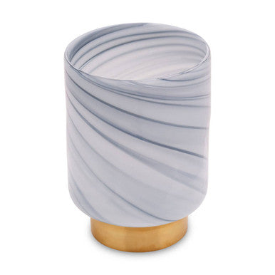 Orsina Cleo Small Grey Glass Vase with Gold Base – Modern Home Decor