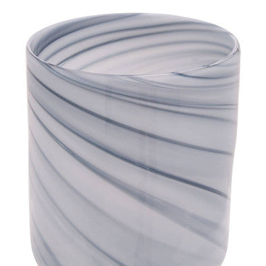 Orsina Cleo Small Grey Glass Vase with Gold Base – Modern Home Decor