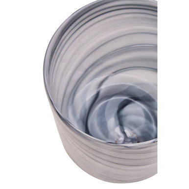Orsina Cleo Small Grey Glass Vase with Gold Base – Modern Home Decor