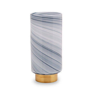 Orsina Cleo Large Grey Glass Vase with Gold Base – Modern Decor