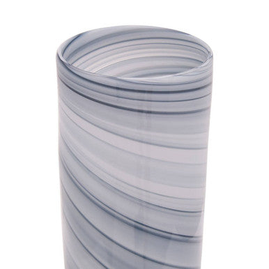 Orsina Cleo Large Grey Glass Vase with Gold Base – Modern Decor