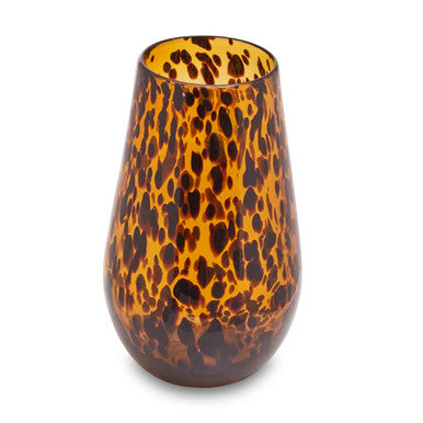 Orsina Celia Small Tortoise Shell Glass Vase – Black and Gold Decor