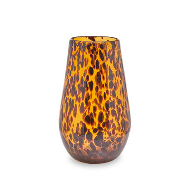 Orsina Celia Small Tortoise Shell Glass Vase – Black and Gold Decor