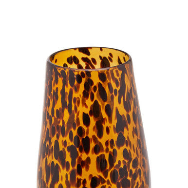 Orsina Celia Small Tortoise Shell Glass Vase – Black and Gold Decor