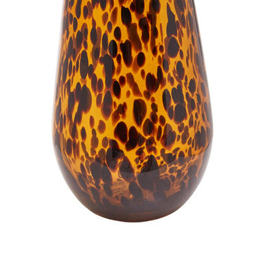 Orsina Celia Small Tortoise Shell Glass Vase – Black and Gold Decor