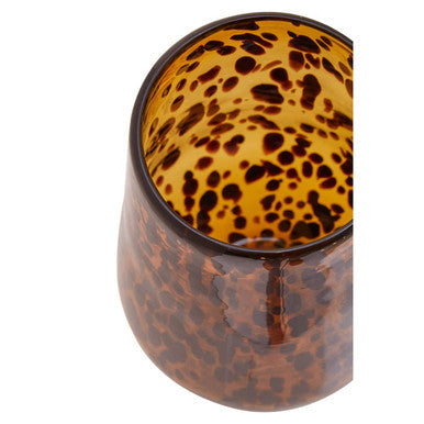 Orsina Celia Small Tortoise Shell Glass Vase – Black and Gold Decor