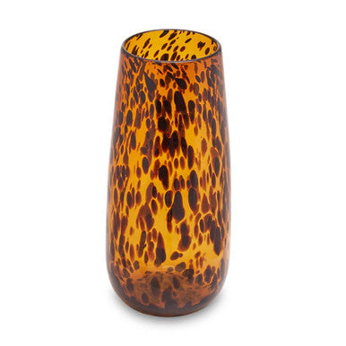 Orsina Celia Large Tortoise Shell Glass Vase – Black and Gold