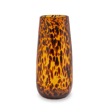 Orsina Celia Large Tortoise Shell Glass Vase – Black and Gold