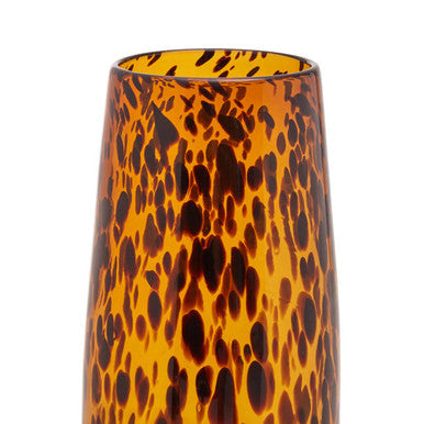 Orsina Celia Large Tortoise Shell Glass Vase – Black and Gold