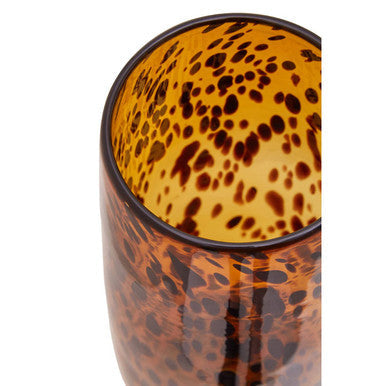 Orsina Celia Large Tortoise Shell Glass Vase – Black and Gold