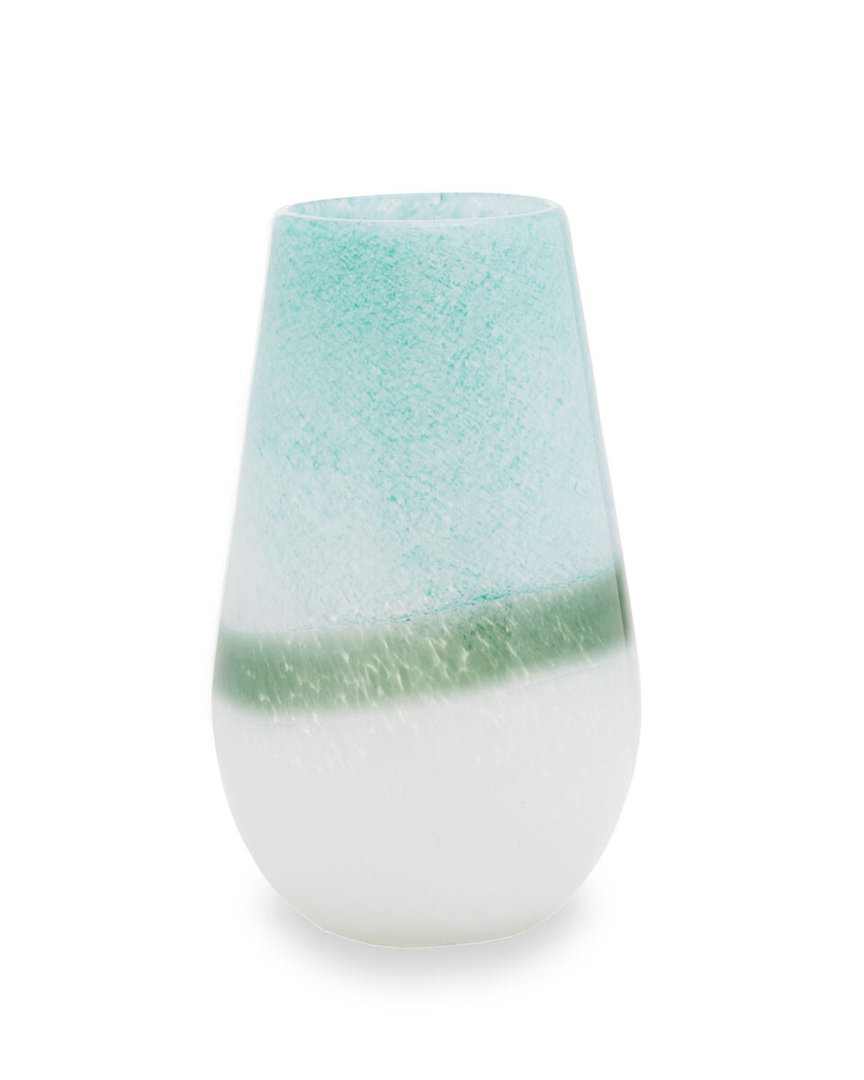 Orsina Celia Small Turquoise and White Ombre Ceramic Flower Vase