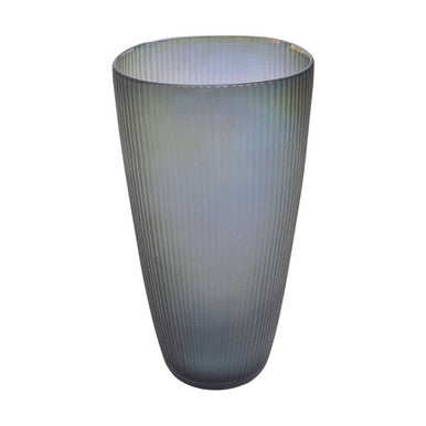 Orsina Large Grey Glass Vase – Iridescent Interior Centerpiece