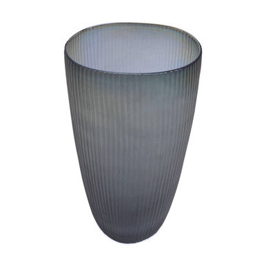 Orsina Large Grey Glass Vase – Iridescent Interior Centerpiece
