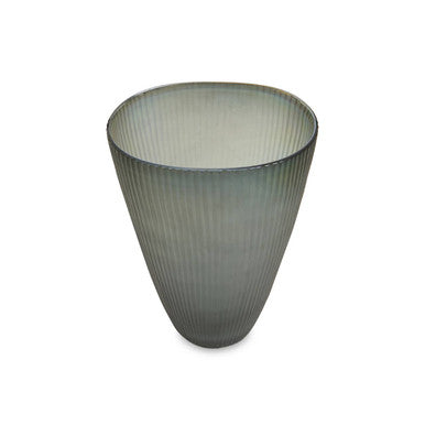 Orsina Large Grey Glass Vase – Iridescent Interior Centerpiece