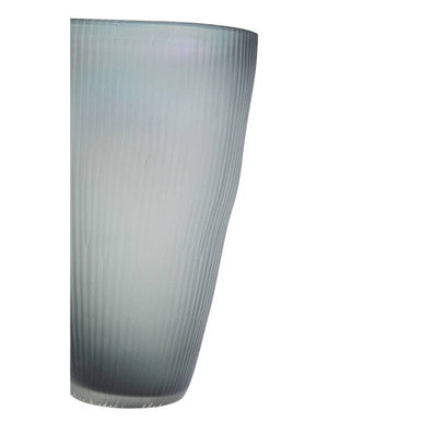 Orsina Large Grey Glass Vase – Iridescent Interior Centerpiece
