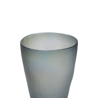 Orsina Large Grey Glass Vase – Iridescent Interior Centerpiece
