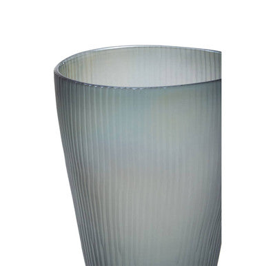 Orsina Large Grey Glass Vase – Iridescent Interior Centerpiece
