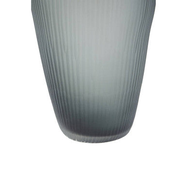 Orsina Large Grey Glass Vase – Iridescent Interior Centerpiece