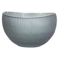 Orsina Hessa Grey Glass Bowl – Iridescent Blue Interior Centerpiece