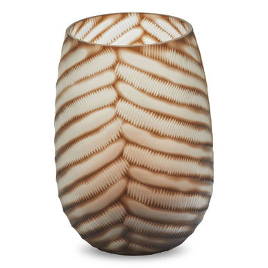 Black Glass Chevron Vase – Orsina Large Geometric Modern Centerpiece
